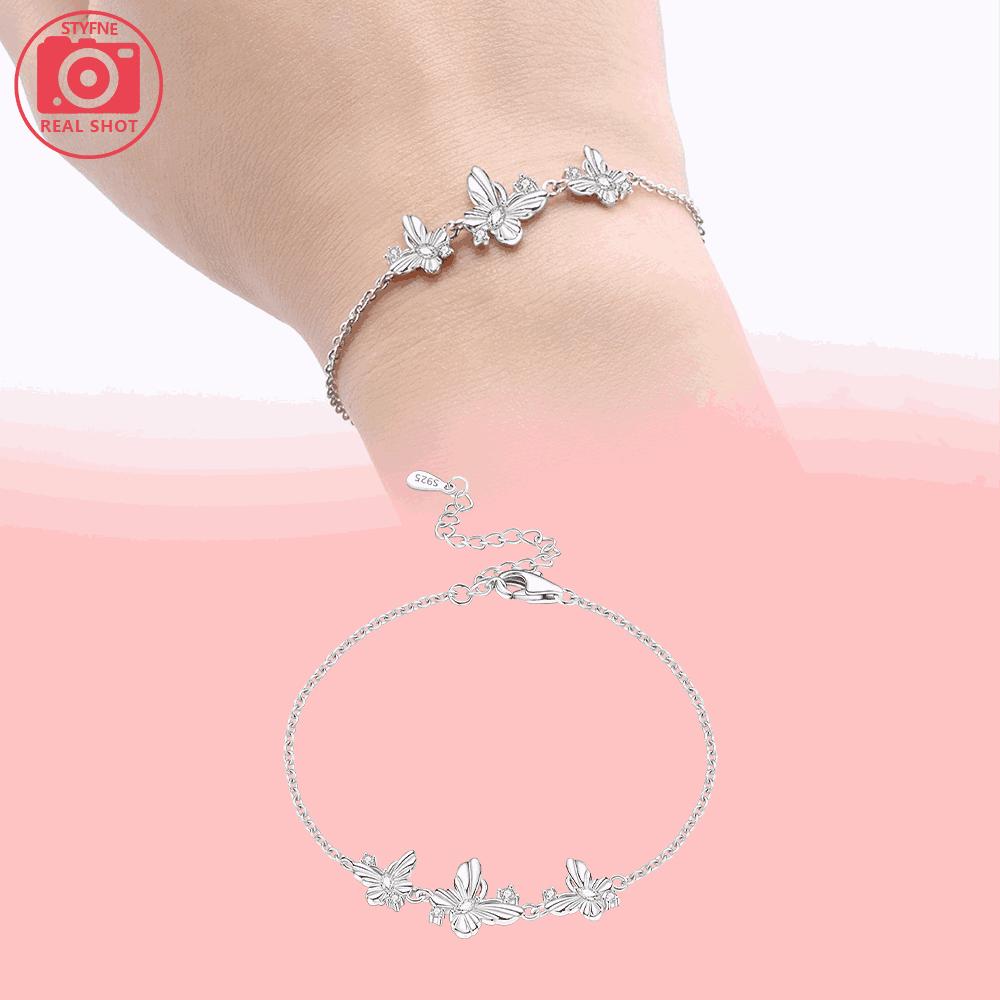 Authentic Original Copper Metal Starry Butterfly Bracelet High Quality Fine Jewelry Blue Zircon Cross Claws Bracelet High Quality Fine Jewelry Women