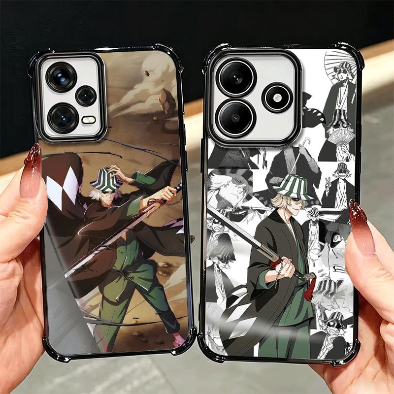 Bleach Kisuke Urahara Plating Phone Case For Xiaomi Redmi Note 14 15 Pro Plus 13 12 11 11S 11T 10 9S 9 5G Anti-Fall Airabag Cove