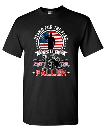 I Stand For The Flag Kneel For The Fallen USA Patriotic (A) DT Adult T-Shirt Tee Unisex T-Shirt XXL