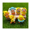3D Yellow Duck Figurines 23*31mm Animal Swimming Ring Guitar Fairy Garden Micro Landscape Home Decor Miniature
