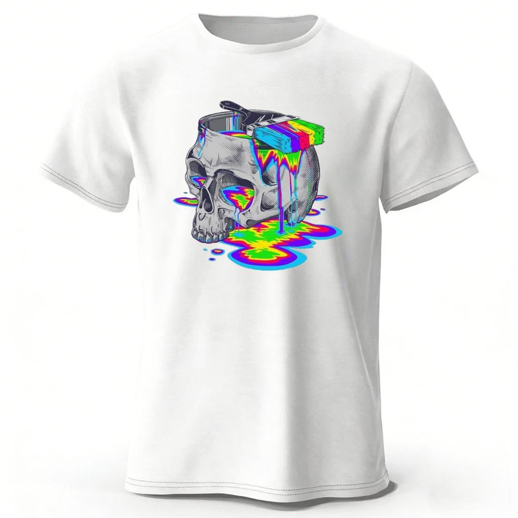 Summer Men's Street Fashion Pure Cotton T-shirt Casual Plus Size Loose Short Sleeved Fashionable Soft Top
