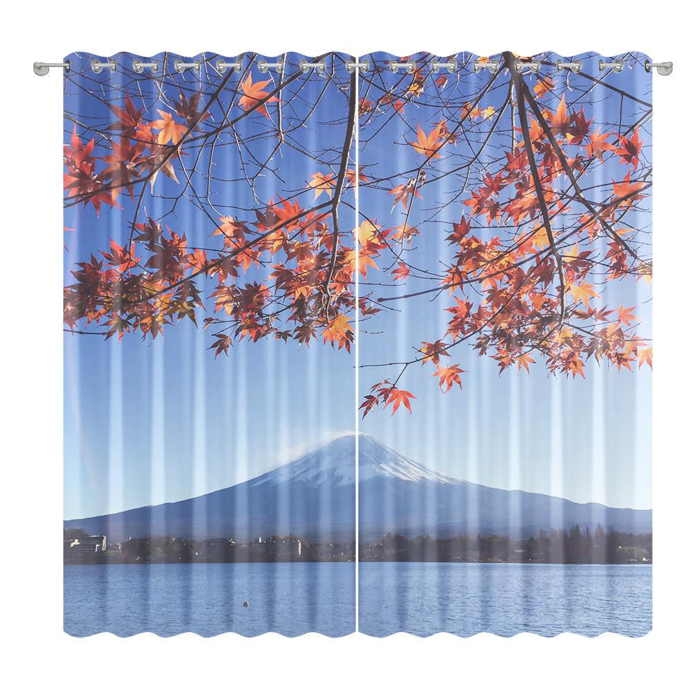 Landscape Curtain Cloth Bedroom Living Room Balcony Blackout Curtain Office Hotel Insulation Curtain