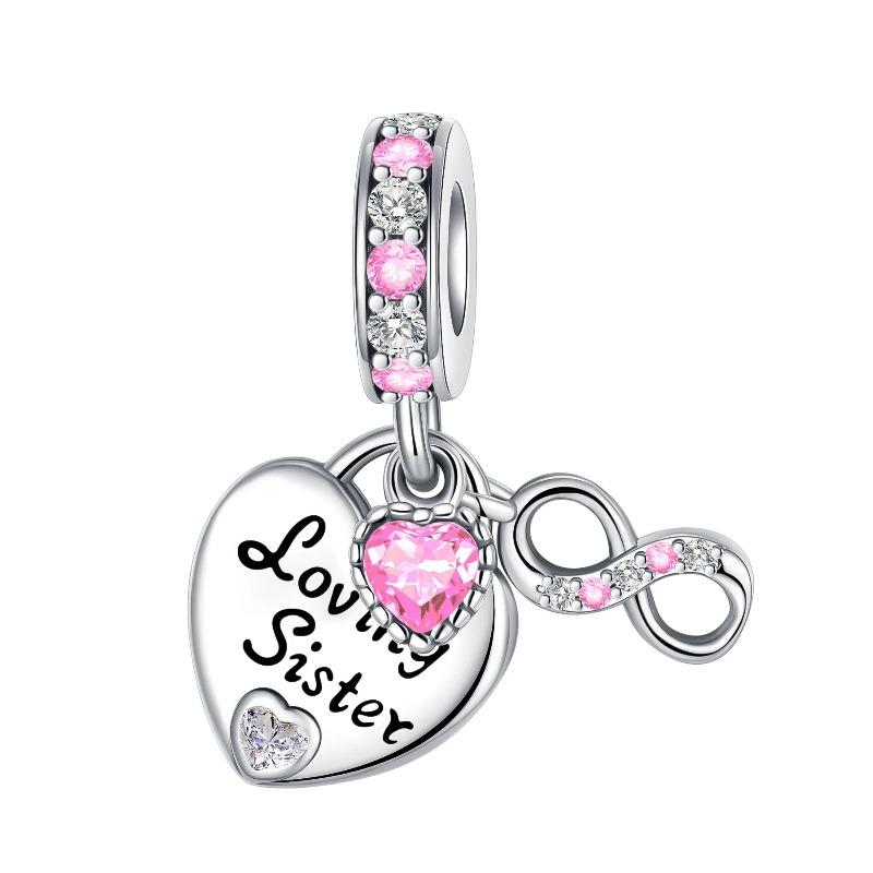 925 Silver Heart Mum Dangle Dream Catcher Charm DIY Jewelry For Women Original Bracelet Beads