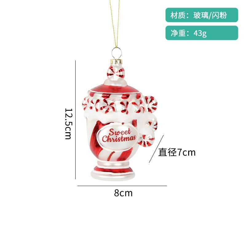 Christmas Decorative Creative Hand-Painted Glass Pendant Fun Cake/Drinks/Food Shaped Xmas Tree Hanging Ornaments New Year Gifts