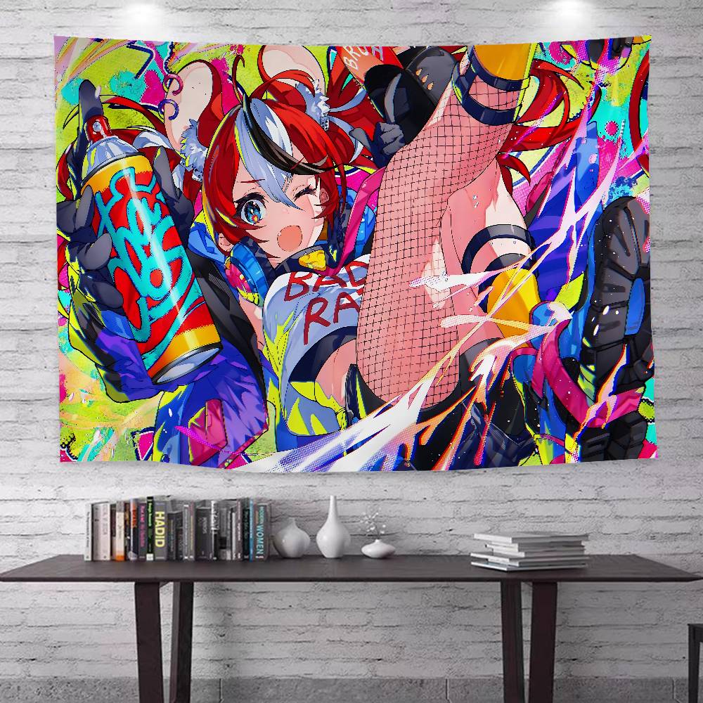 Game HHololiveS HHakos Baelz Hanging Bohemian Tapestry Bohemian Wall Tapestries Mandala Kawaii Room Decor