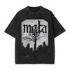 Polish Legend Primitive Black Metal Band Mg?a Graphic Print T-Shirt Men Women Vintage Washed Cotton Oversized Top Summer New Tee
