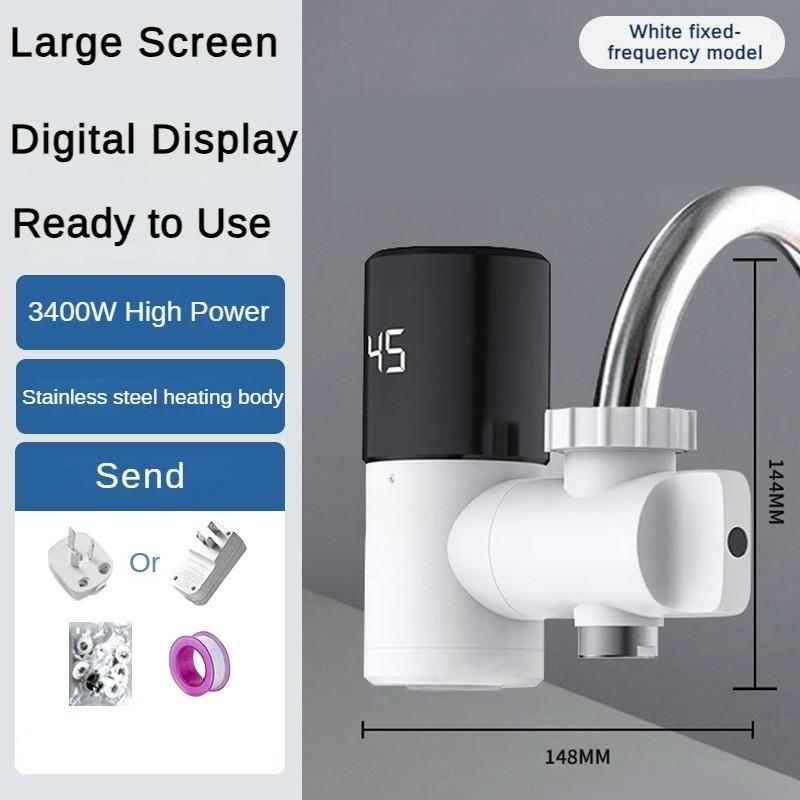 Electric Faucet Stainless Steel Hot and Cold Dual-purpose Faucet Temperature Digital Display Electricity Isolation Instant Hot Water Faucet