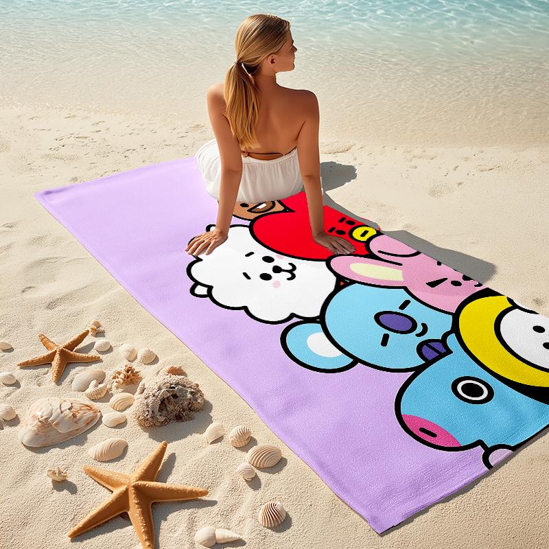 Bt Character Collage Towel Large Quick-Drying Microfiber soft S-Square Pants-s Beach Towel for Travel Fitness Bathing Camping. 0730s133