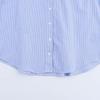 2025 Spring Women's European and American Style Poplin Patchwork Striped Shirt