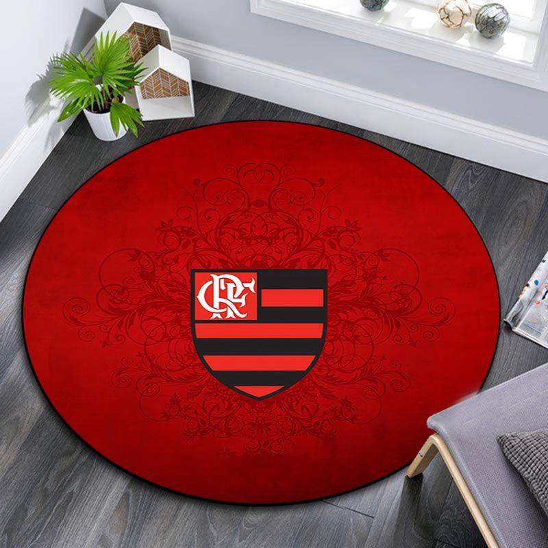 Clube De Regatas Do Flamengo Round Area Rug,Carpet Rug for Living Room Bedroom Sofa Playroom Decor,Non-slip Floor Mat
