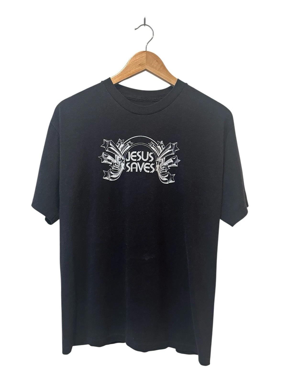

Vintage Jesus Saves T Shirt Men’s Medium Single Stitch Black 80’s 90’s XL
