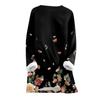 Women's Round Neck Top Printing Thickened Plush Cashmere Warm Long Top