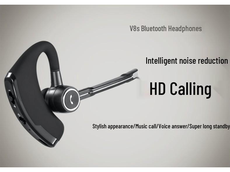 V8S Bluetooth Stereo Headset with Noise Reduction & Digital Display