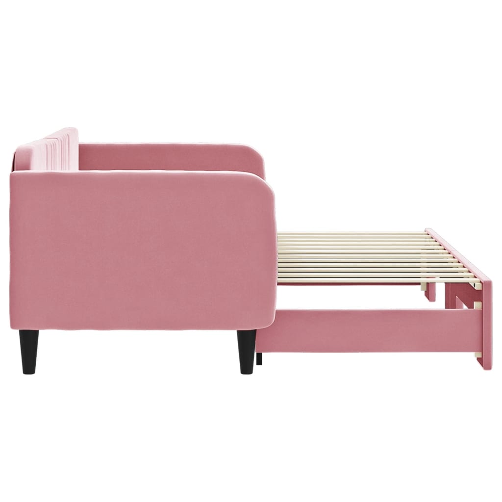 Pull Out Daybed Pink 80x200 Cm Velvet