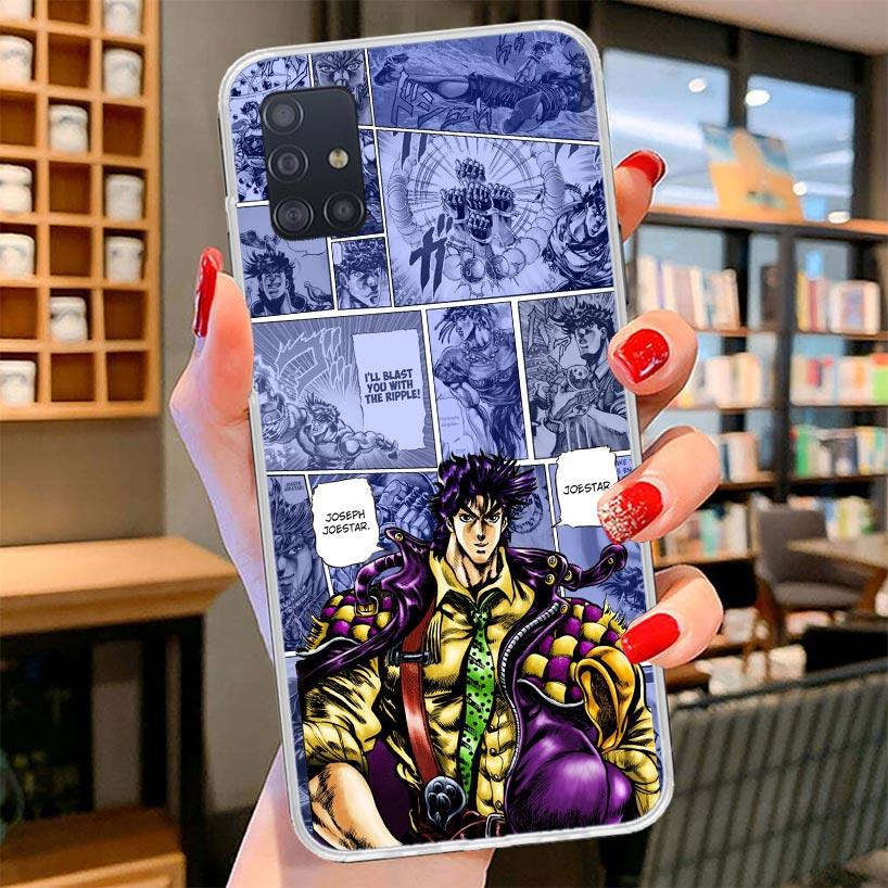 JoJo Bizarre Adventure Anime Cover Phone Case For Samsung Galaxy A12 A22 A32 A52 A72 A02S Phone Case Note 20 Ultra 10 S10 Plus A