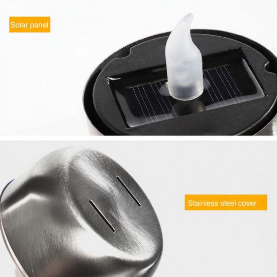 Solar Candle Light Waterproof Solar Powered Tea Light Realistic Flickering Flameless LED Kerosene Lantern for Patio Garden Porch Tabletop Indoor