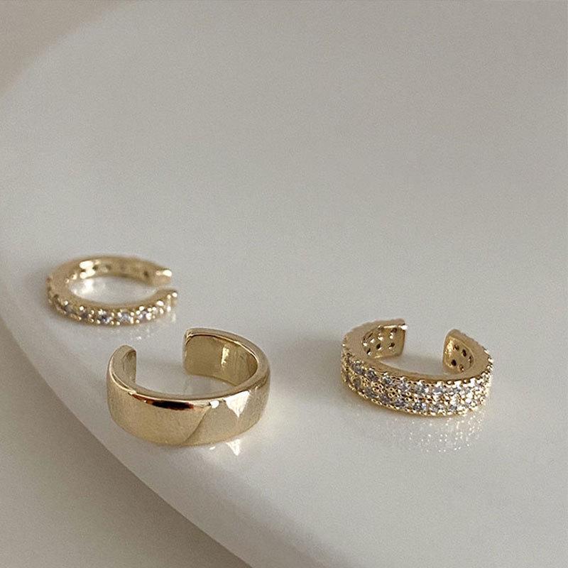 Retro Rhinestone Ear Clip Set: Trendy French-Style No-Pierce Earrings for Women ed1191