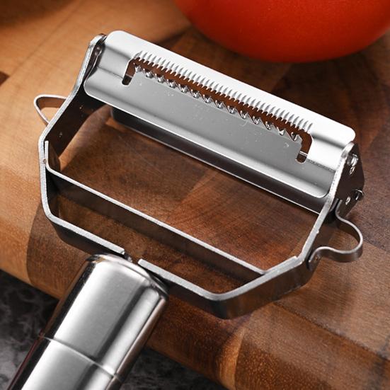 Fruit Vegetable Peeler Stainless Steel Melon Planer with Serrated Blade Ergonomic Non-Slip Grip Dishwasher Safe Kitchen Peeler