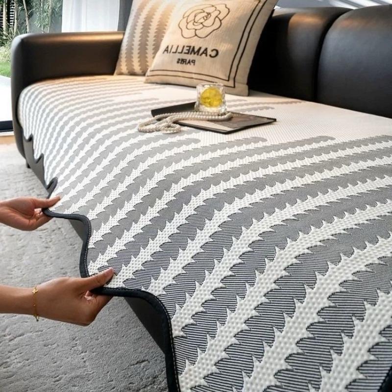 Ice Silk Cool Feeling Sofa Cover Summer Universal Non-Slip Sofa Towel Irregular Shaped Couch Cushion Protector for Living Room