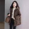 Women's Solid Color Hooded Padded Winter Jacket