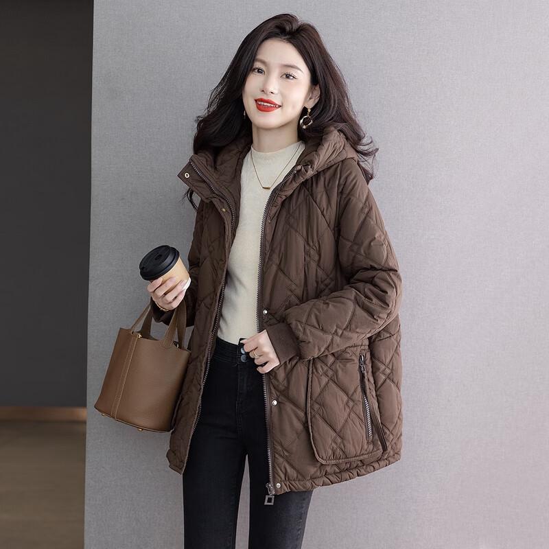 Women's Solid Color Hooded Padded Winter Jacket