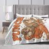 Kawaii Punch Baby Monkey And His Stuffed Monkey Blanket Fleece All Season Warm Throw Blanket for Bed Bedroom Plush Thin Quilt