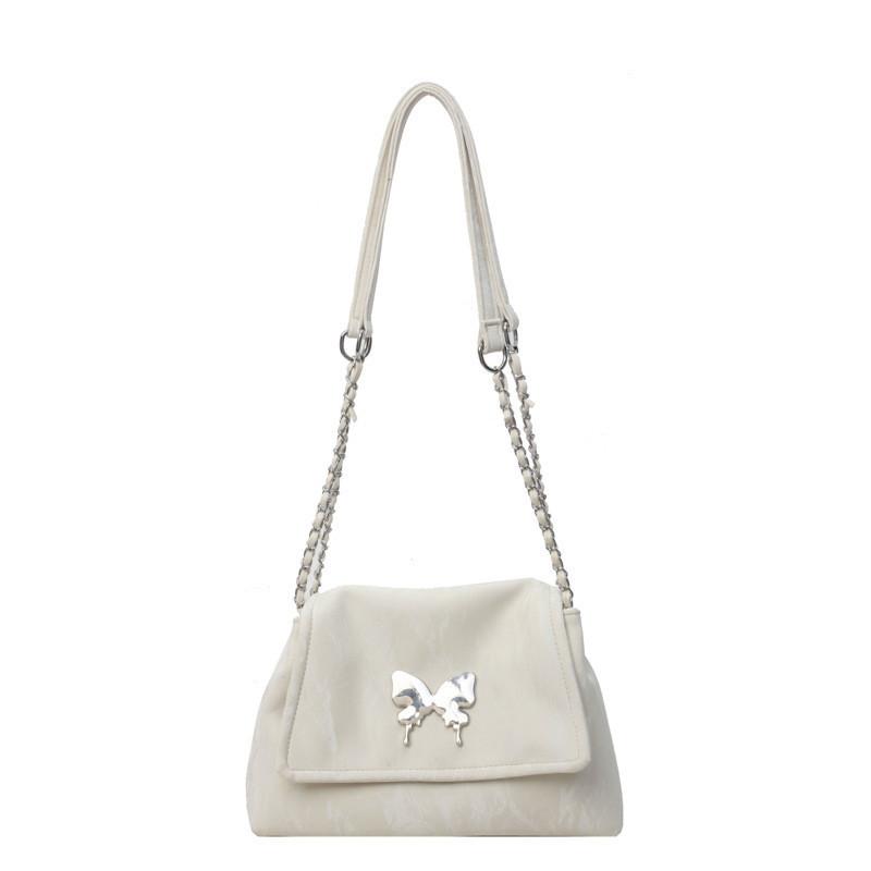 Spring 2024 New Women s Fashion Shoulder Bag Chain Bag Street Trend Pu Material бежевый