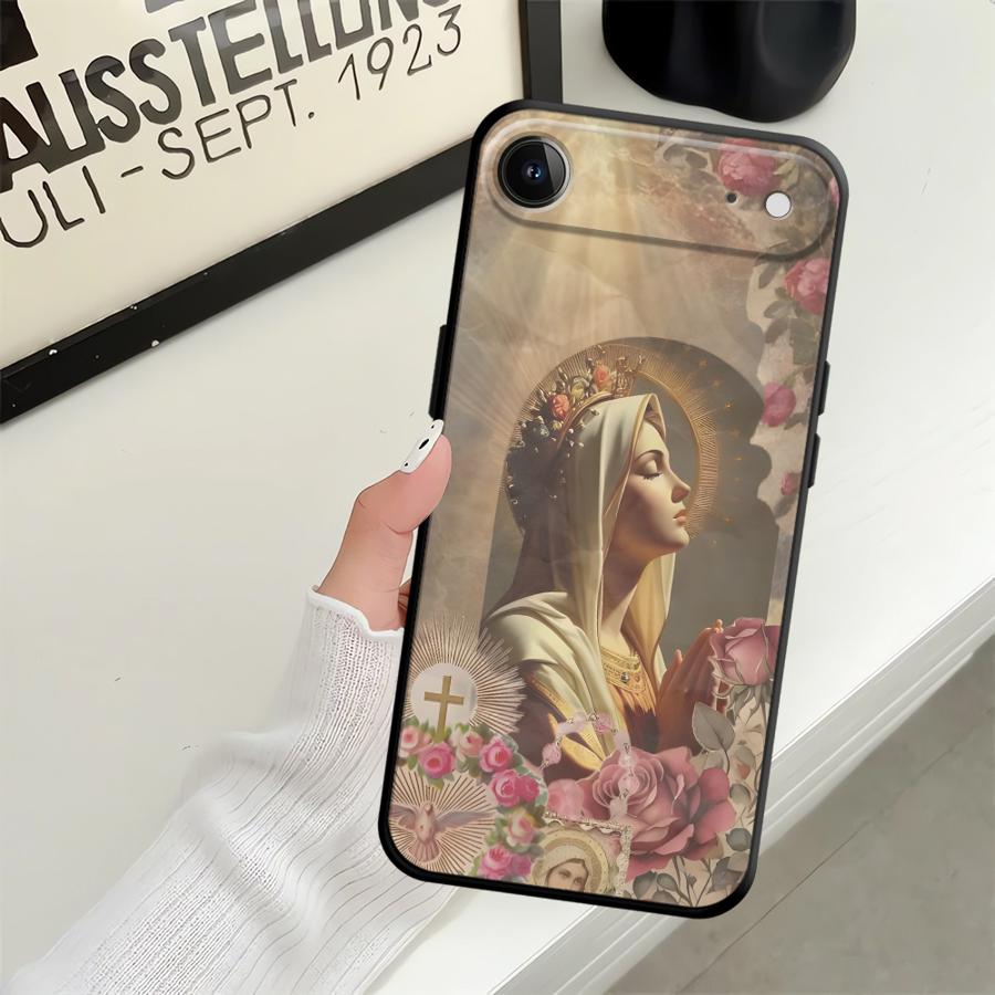 Blumen Madonna Hülle für Apple iPhone 17 Pro Max XR XS MAX 11 13 16 15 Pro 7 8 14 Air 12 Funda Handyhülle
