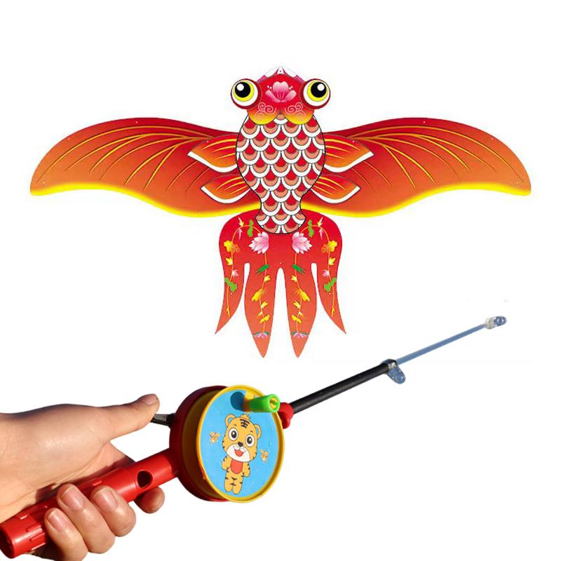 Kite 1Set Children Kite Toy Cartoon Butterfly Swallows Eagle Kite With Handle Kids Flying Kite Outdoor Toys 35CM