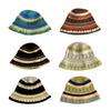 Crochet Color Matching Bucket Hat Lightweight Fisherman Hat for Girls Camping