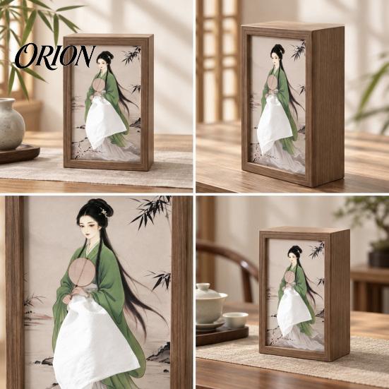 Handcrafted Decorative Tissue Box Chinese Style Rectangular Box, High-density Board Paper Holder, Classical Unique Oriental Home Decor Four