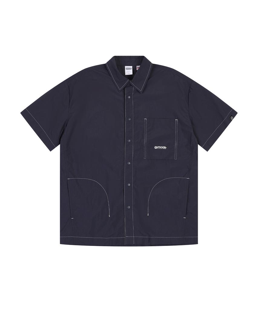OUTDOOR PRODUCTS Stitch Half Sleeve Shirts (Navy)