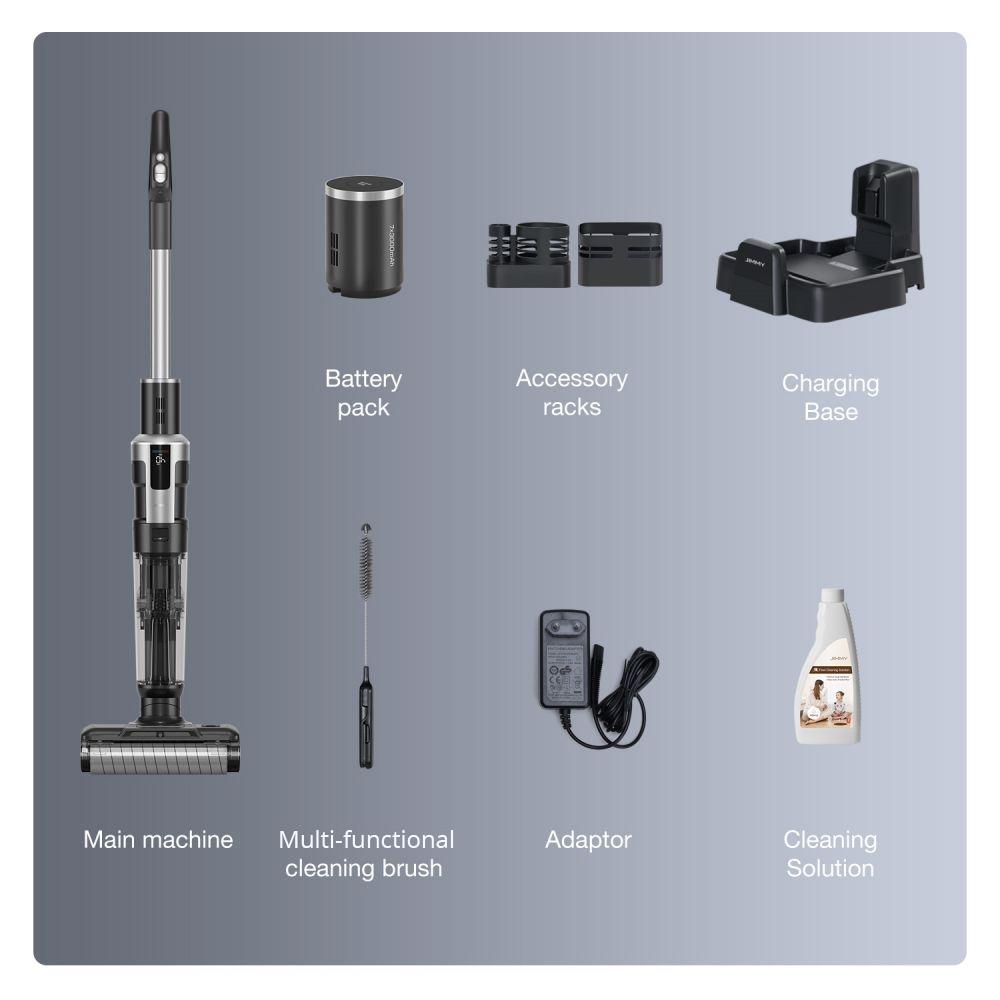 JIMMY HW9 Cordless Wet and Dry Vacuum Cleaner, Self-Cleaning, 400ml Dust Water Tank, Waterproof Brushless, LED Display