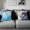 B-blue Archive Anime Throw Pillow Cover 45x45cm Soft Cozy Cotton Outdoor Decorative Pillowcase Covers With Zipper For Couch