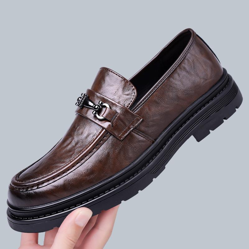 Men's Leather Shoes 2025 New Business Dress Leather Shoes Trend Fashion Casual High-end Wedding Men's Shoes 2025 Direct Sales