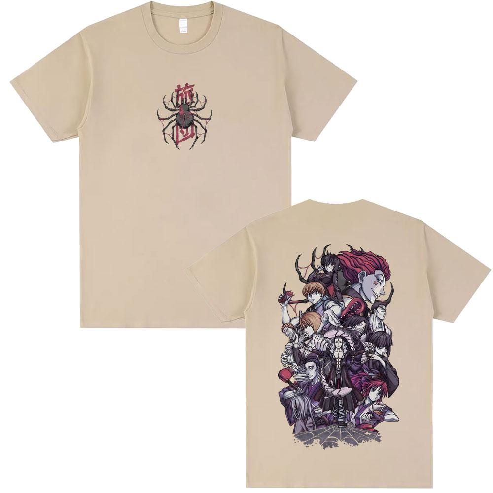 Anime Hunter X Hunter Phantom Troupe Spider Graphic Tshirt Men Women Casual Cotton Vintage Tshirt Man Fashion Oversized T Shirt