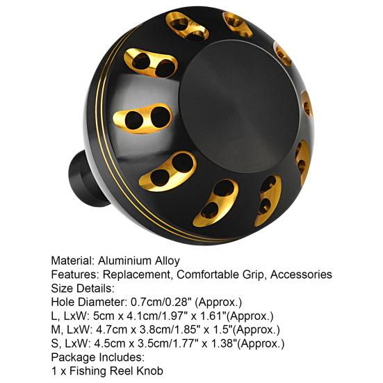 Fishing Reel Handle Knob Hollow Out Spherical Strong DIY Ultralight Modification Aluminium Alloy Wear-resistant Spinning Reel Grip Knob Fishing
