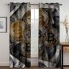 100$ Money Dollar Pattern Thin Curtains for Living Room Blinds Window Curtain for Bedroom Kitchen 2panels Cortinas Grommet Top