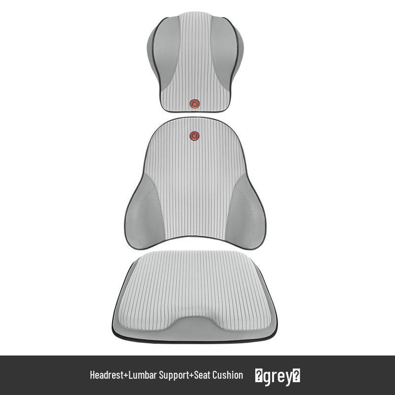 Electric Massage Lumbar Support Pillow - Memory Foam Car Seat Cushion with Remote Control.