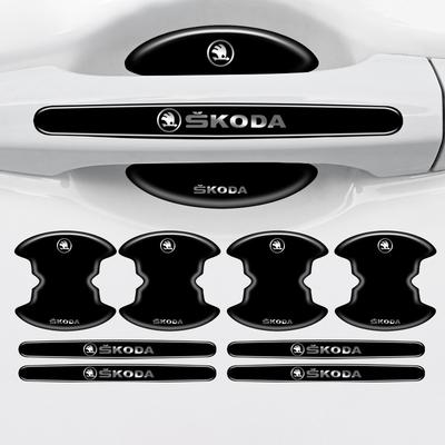 MBOF6 4/8Pcs Car Door Handle Protective Anti-scratch Stickers For Octavia KAMIQ KODIAQ SUPERB RAPID FABIA YETI
