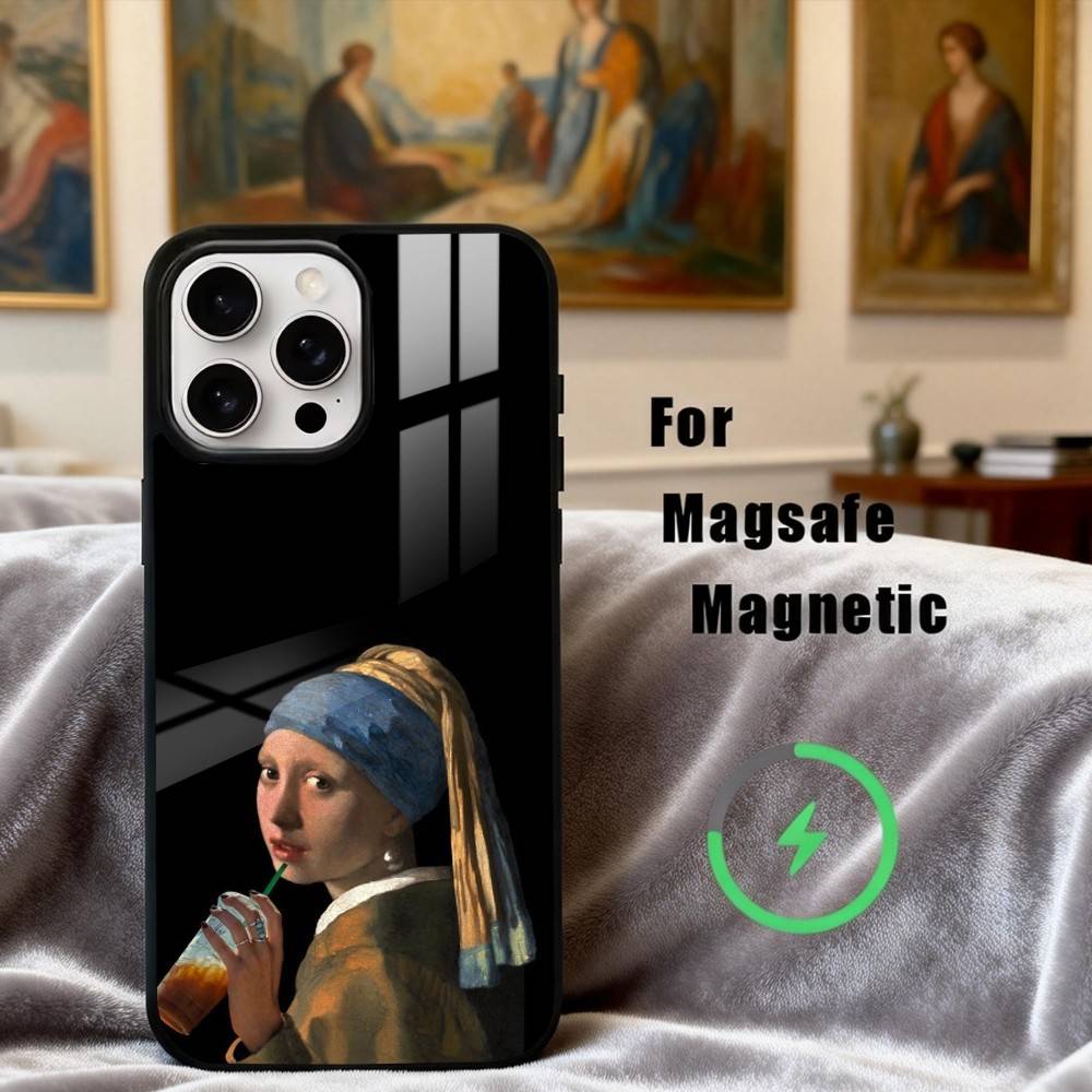 P-Painting A-Art V-Vermeer G-Girl Phone Case For iPhone17,16,15,14,13,12,11 Plus,Pro Max Magnetic For Magsafe Wireless Charging