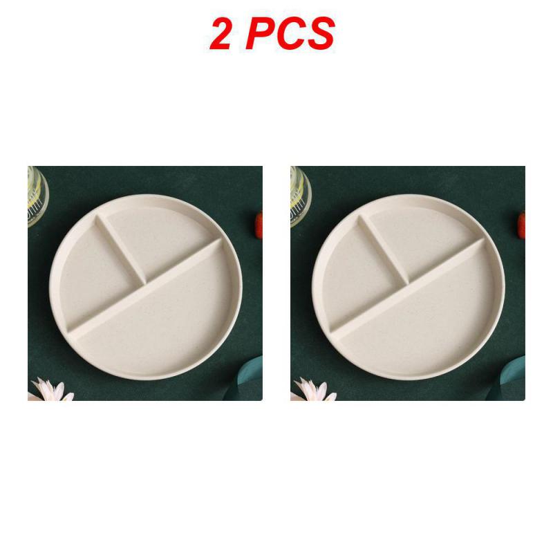 1/2/4PCS Prato Dividido Em 3 Dieta Reutilizável Redondo Prato De Jantar Cozinha Louça Pratos De Porção Para Adultos 3 Compartimentos