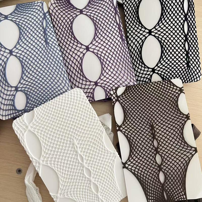 Summer Fishnet Women Tights Hollow Out Thin Mesh Pantyhose Female Gemoetric Hole Design Y2K Sexy Bottom Stockings Woman Hosiery