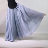 Women's Cotton Linen Maxi Skirts Boho Soft Solid Elastic High Waist Pleated A-Line Flowy Swing Long Maxi Skirts Elastic Waist Long Skirt for Women