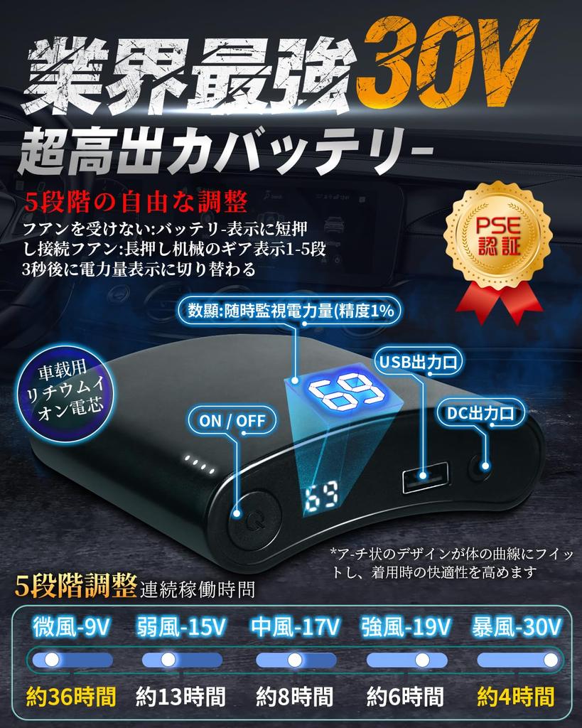 Workwear with 30V Output Large Capacity Fan Air Conditioning Cooling Clothing Heatstroke Cooling Air Summer 2024 Air-cooled Fan, Ultra-High 20,000mAh