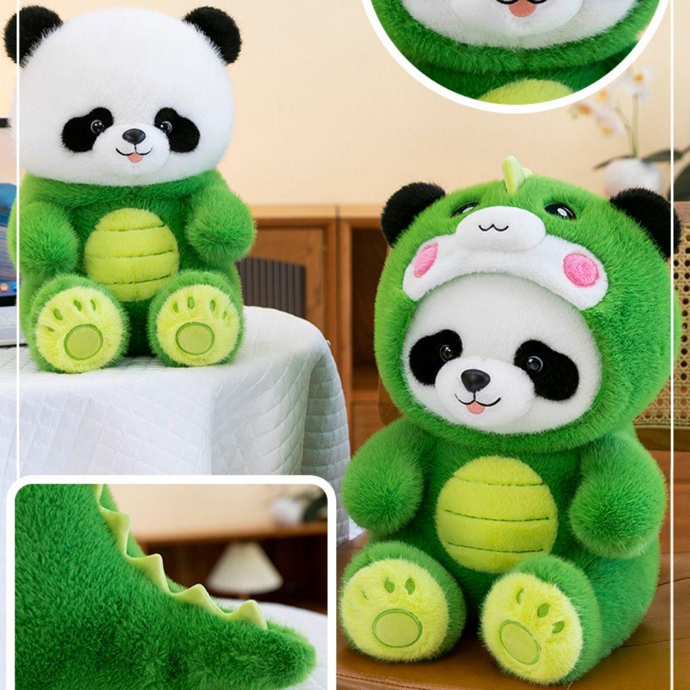 PP Cotton Transform Dragon Panda Doll Soft Cosplay Panda Dragon Stuffed Toy  Decorate Present