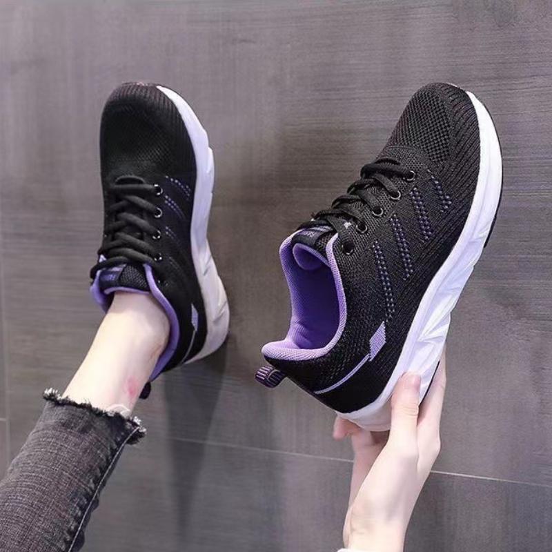 Trendy Sports Shoes 2024 New Lightweight Casual Shock-absorbing Running Flat Bottom Vulcanized Women's Shoes Platform Sneakers