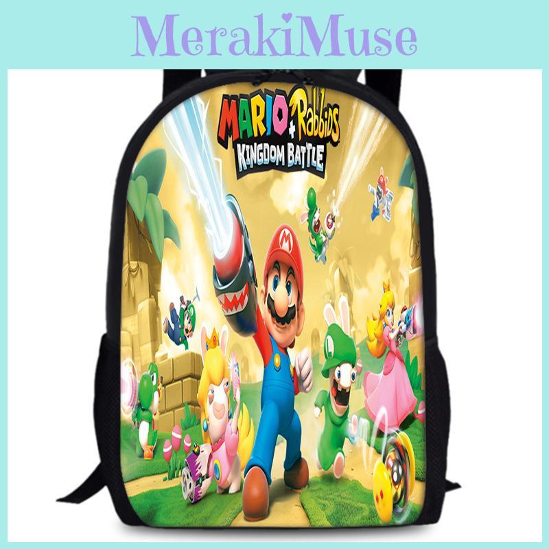 Mario Super Bros School Backpack Large Capacity Oxford Schoolbag Kids Gifts