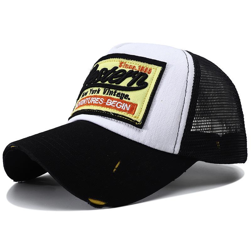 Neue Baseballkappe mit Buchstabenstickerei für Herren mit Netz-Snapback-Hut Chapeau Homme Sommer Atmungsaktiv Y2K Trucker Caps für Damen