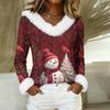 Long Sleeve Shirts For Women Cute Tops Christmas Prints Tees Blouses Casual Plus Size Basic Tops Pullover